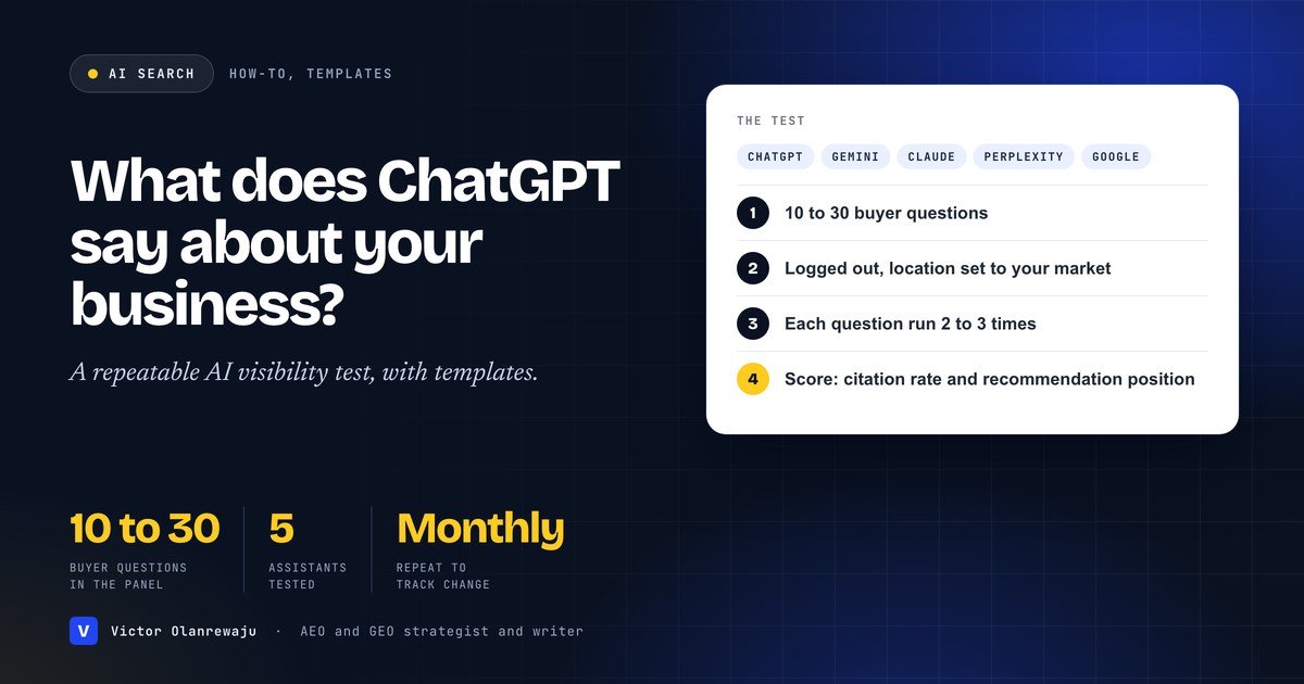 How to check what ChatGPT says about your business: 10 to 30 buyer questions tested across ChatGPT, Gemini, Claude, Perplexity and Google